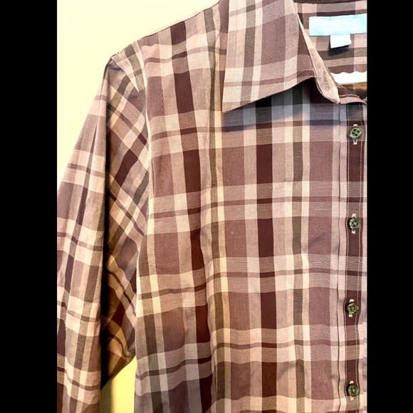 Denver Hayes fitted long sleeve shirt, size Large, colour Purple - Picture 3 of 7